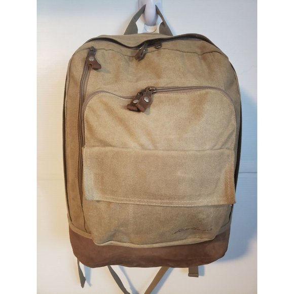 Eddie Bauer Other - EDDIE BAUER Backpack suede type brushed canvas solid quality made heavy duty bag